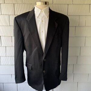 Kenzo Black Very Soft 100% Wool 2-Button 6-Pocket Men's Blazer Size 41/53cm
